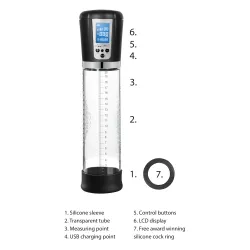 Pumped Pompe automatique pour pénis avec écran LCD 20 x 6cm